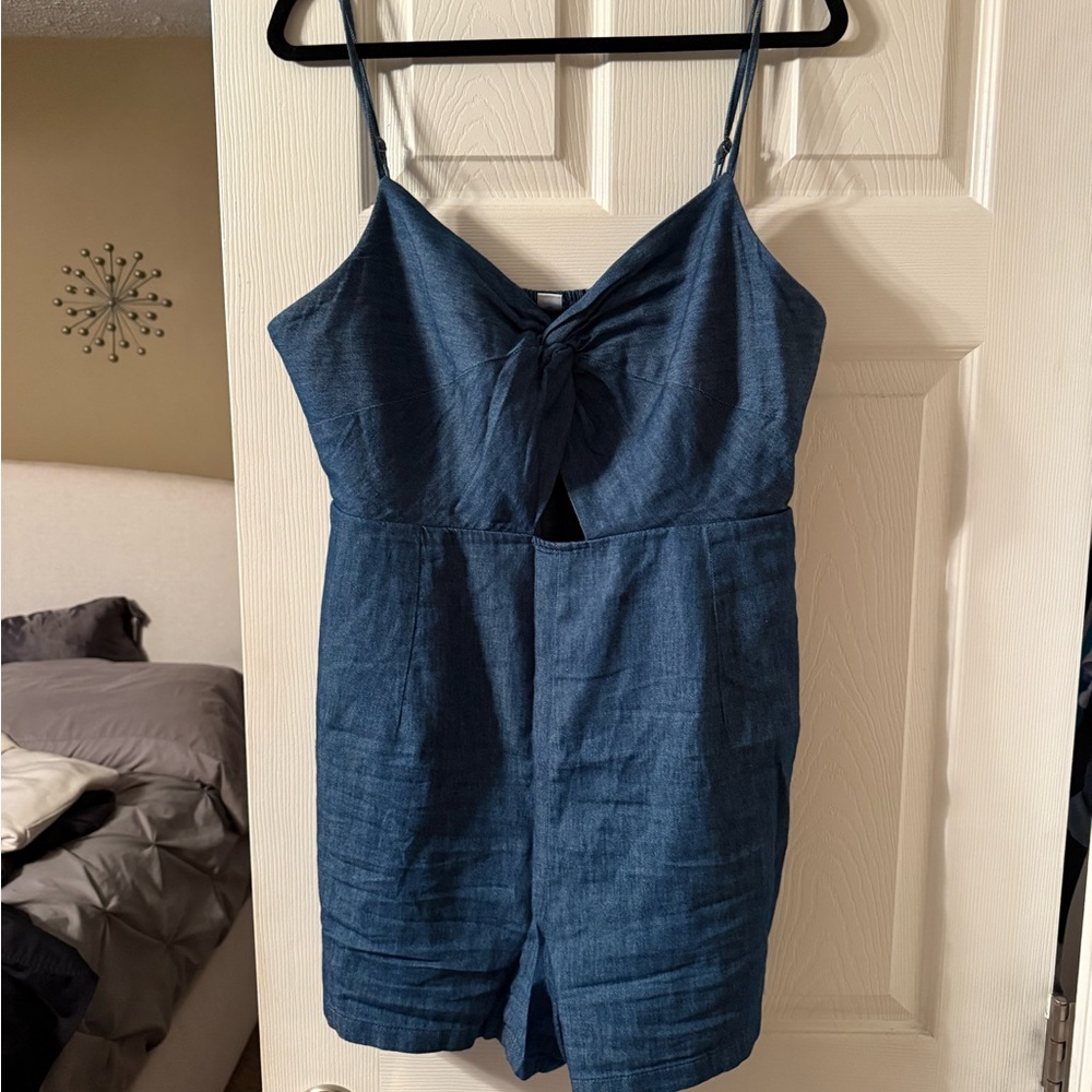 Fit & Flare Twist-Front Cami Romper